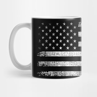 Throat Cancer Awareness Ribbon Classic American Flag Mug